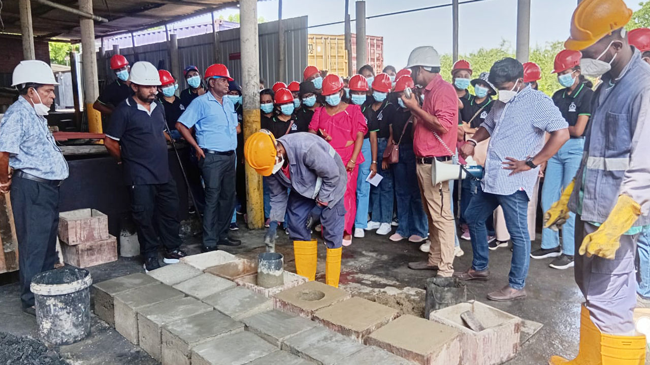 Medical waste disposal demonstration during GFC field visit